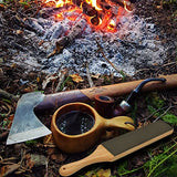 LAVODA Leather Strop for Knife Sharpening with Polishing Compound Paddle Strop Double-sided Strop Kit 14" x 2" Knife Stropping Block for Honing LAVODA