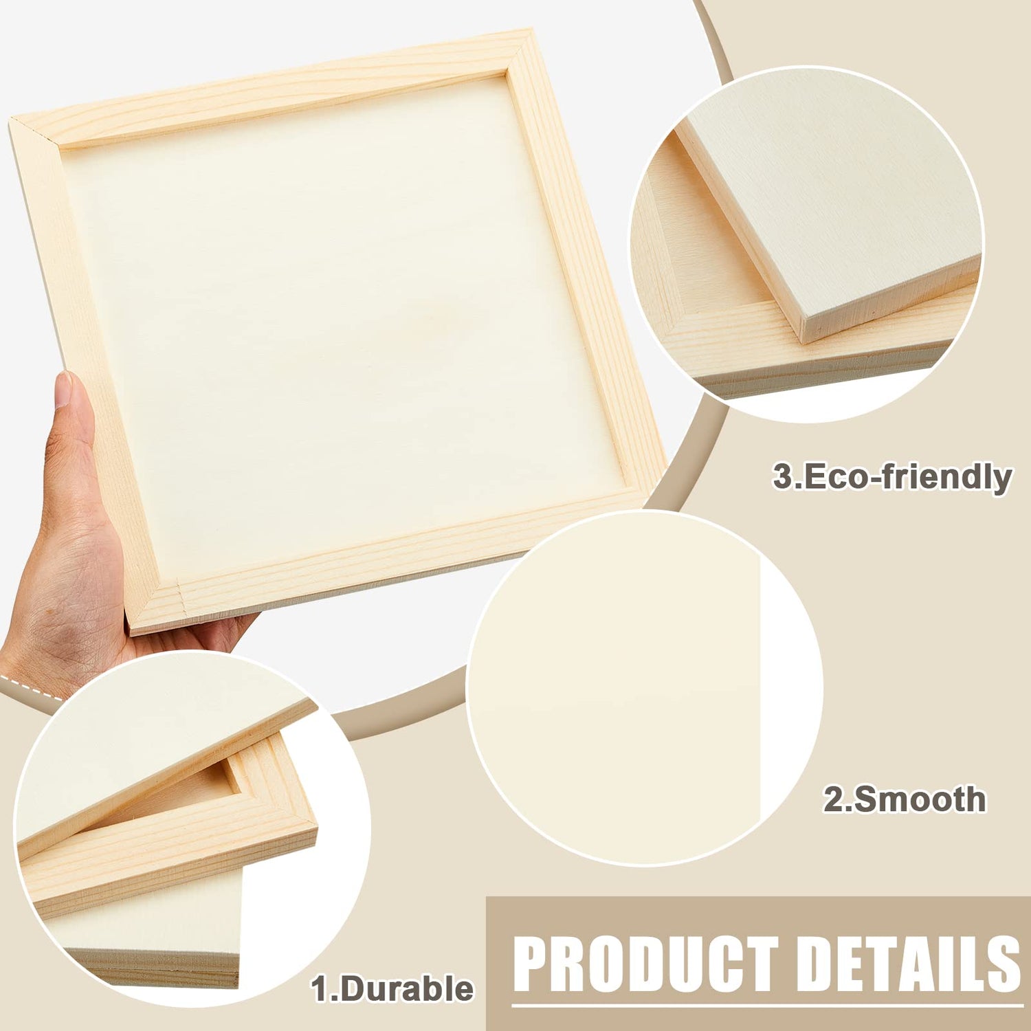 Kathfly 12 Pcs 8 x 8 Inch Pine Wood Panel Boards Unfinished Square Wood Panels Painting Panel Boards for Crafts Paint DIY Drawing Pouring Art Kathfly