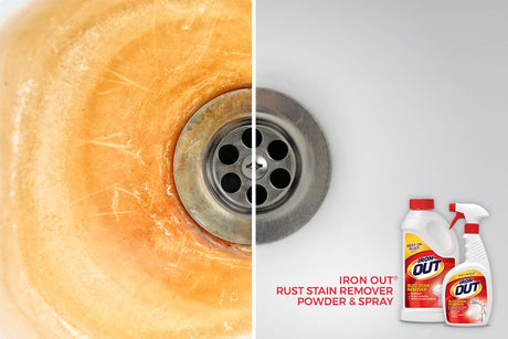 Iron OUT Spray Gel Rust Stain Remover, Remove and Prevent Rust Stains in Bathrooms, Kitchens, Appliances, Laundry, Outdoors, 16 Ounce OUT