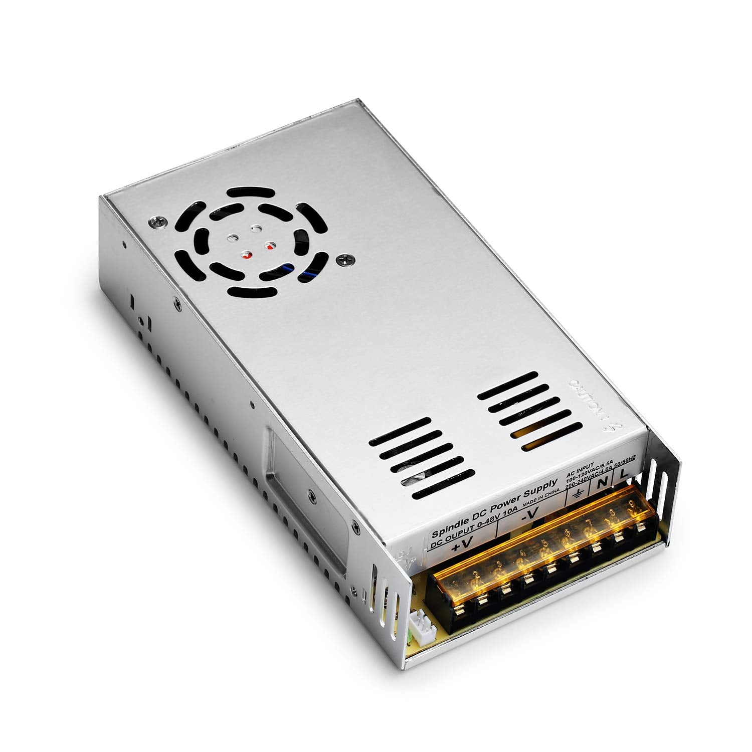 Genmitsu Air-Cooled 300W Brush DC Spindle Motor with 0-48V Output Adjustable Switching Power Supply, 52mm Clamp & ER11 Collet, ideal for CNC Genmitsu