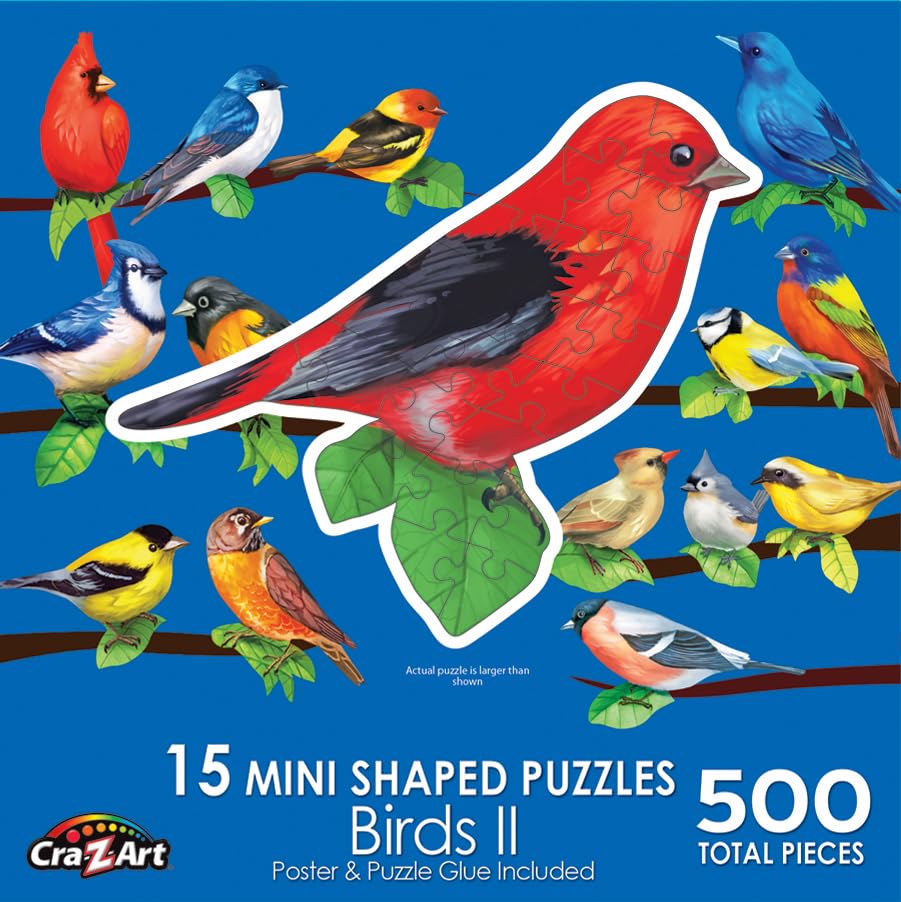 CRA-Z-Art - RoseArt - Mini-Shaped - Songbirds II - 500 Piece Jigsaw Puzzle - WoodArtSupply