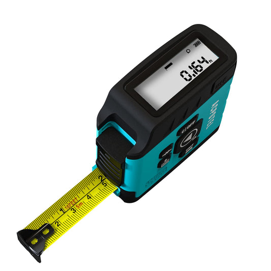 2-in-1 Digital Tape Measure - Ft/Ft+in/in/M 16Ft Tape Measure, Backlit Display USB Rechargeable Tape Measure with Display, 20 Groups Historical - WoodArtSupply