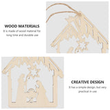 CIMAXIC 20pcs Pendant Home Decoration Blush Decor Wood Crafts Hanging Nativity Wooden Embellishments Christian Religious Wooden Cutouts Wood Ornament CIMAXIC
