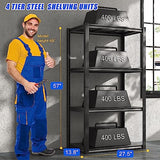 Raybee Garage Shelving Adjustable Storage Shelves 4 Tier Metal Shelving Unit Industrial Metal Shelves for Storage Garage Shelf Storage Rack for Raybee