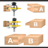 NC NC Tongue and Groove Router Bit Set,2PCS Wood Milling Cutter for Woodworking (14 inch Shank) N\C