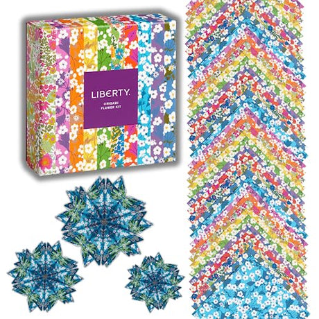 Galison Liberty Classic Floral – Origami Flower Kit Featuring Classic Japanese Design Inspired Mitsi Prints with 75 Sheets and Instructions for Galison