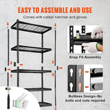 VEVOR Storage Shelving Unit, 5-Tier Adjustable, 2000 lbs Capacity, Heavy Duty Garage Shelves Metal Organizer Wire Rack, Black, 36" L x 16" W x 72" H VEVOR