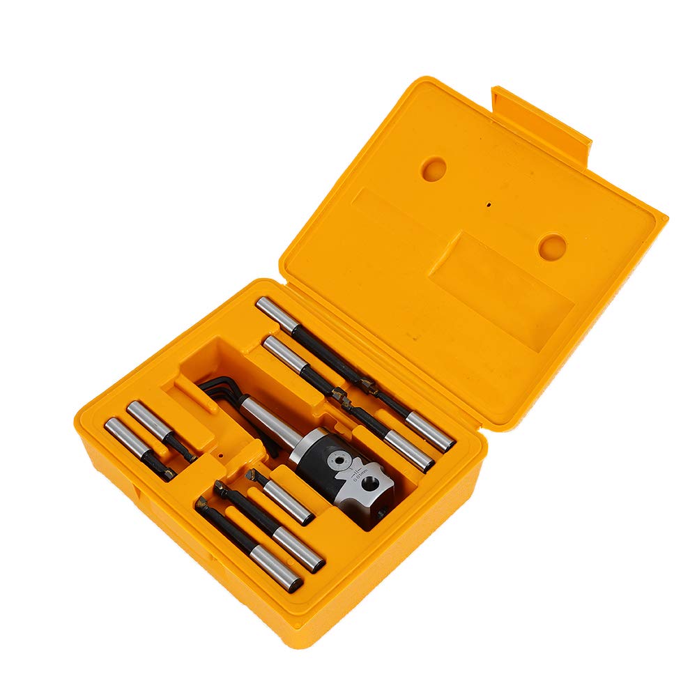 12pcs Precision Boring Head Shank Boring Bar Set F1-12 50mm Boring Head with 9pcs 12mm Boring Bars for CNC Millling Machine Lathe Tool Set HYYKJ-US