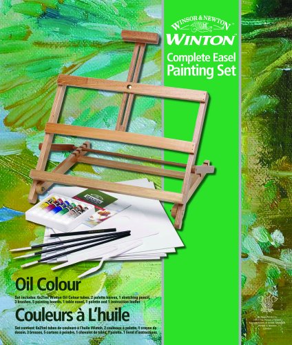 Winsor and Newton 20 Piece Complete Oil Color Painting Set with Adjustable Easel Winsor & Newton