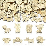 LiQunSweet 100 Pcs 9 Styles Random Animal Dog Puppy Blank Wooden Slices Charms Unfinished Wood Cutouts for Children Girl Boy DIY Craft Toy Painting LiQunSweet