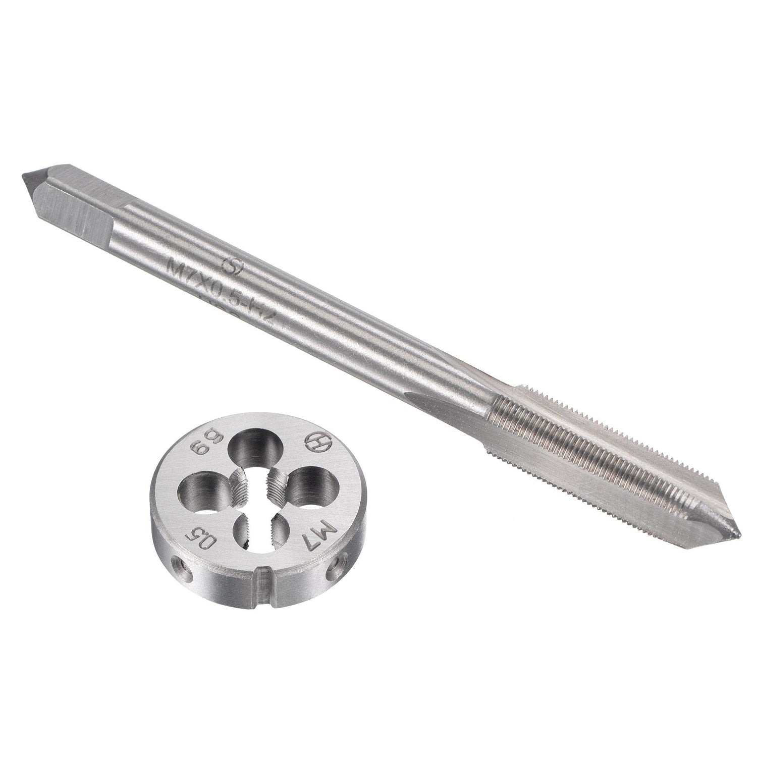 uxcell M7 x 0.5mm Metric Tap and Die Set, Machine Thread Screw Tap with Round Threading Die, Tap & Die Kit for Nut Screw Bolt Thread Repair uxcell