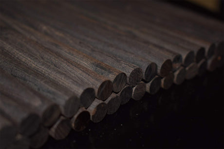 CHENGYIDA 10-Pack 15x1.2cm African Blackwood Ebony Dowel Pins Wood Lumber Turning Blanks Pen Making Round Stick Pen Make Blanks Wood Handle CHENGYIDA