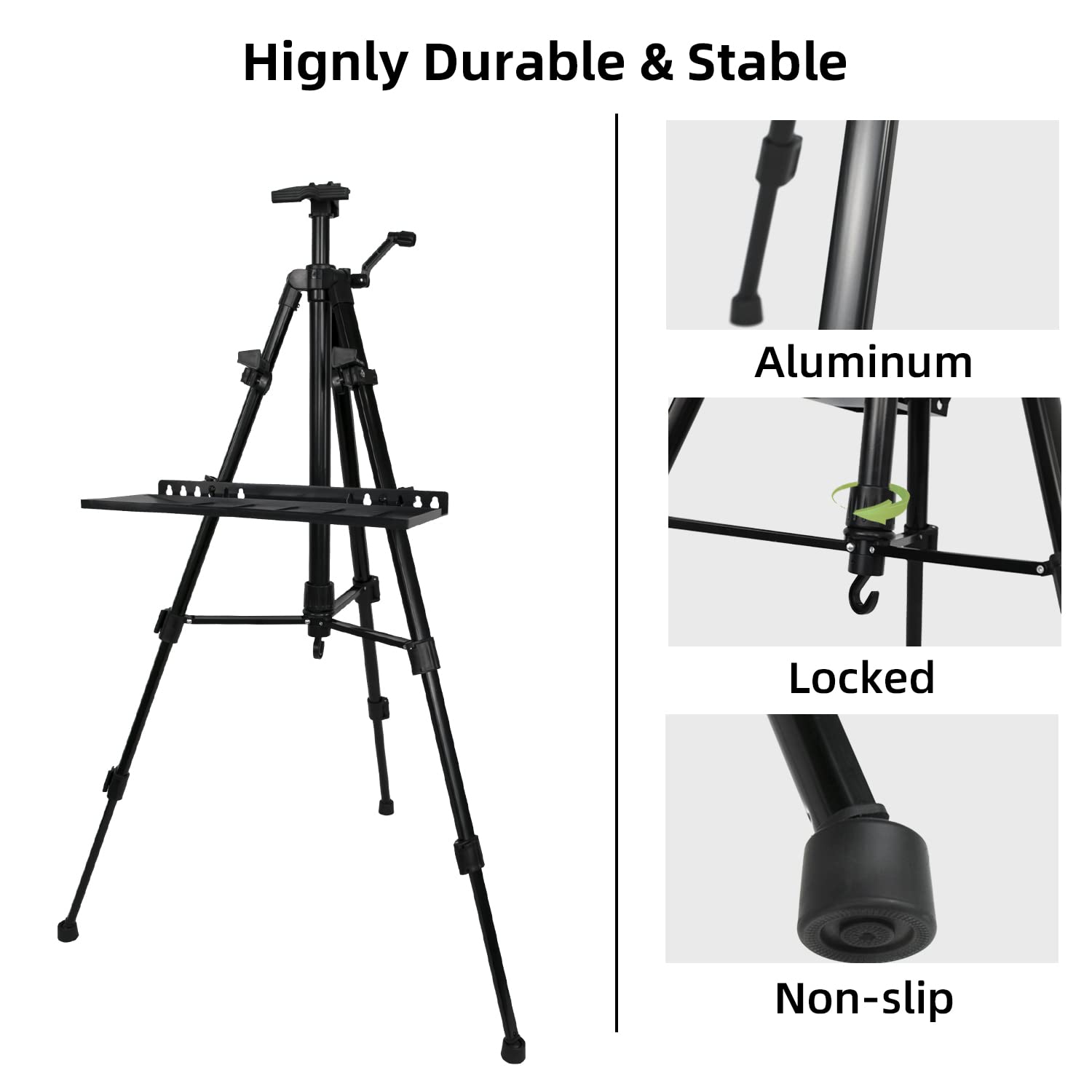 NewZeal Artist Easel Stand Painting Stand Art Easel, 20"to 61" Art Easel for Painting Canvase & Displaying, Aluminum Adjustable Height Display Tripod Newzealkids