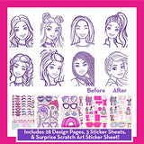 Horizon Group USA Barbie Makeup Artist Magazine, Create Your Own Hair & Makeup Looks Using 130+ Stencils, 180+ Stickers, Crayons, Pretend Makeup & Horizon Group USA