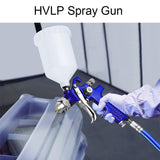 HVLP Air Gravity Spray Gun Set,2-Sprayer Paint Gun,0.8mm 150ml & 1.4mm 600ml Auto Gravity Feed Painting with Locking Air Pressure Regulator Gauge Air Hotorda