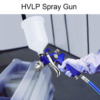 HVLP Air Gravity Spray Gun Set,2-Sprayer Paint Gun,0.8mm 150ml & 1.4mm 600ml Auto Gravity Feed Painting with Locking Air Pressure Regulator Gauge Air