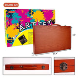 Shuttle Art 118 Piece Deluxe Art Set, Art Supplies in Wooden Case, Painting Drawing Art Kit with Acrylic Paint Pencils Oil Pastels Watercolor Cakes Shuttle Art