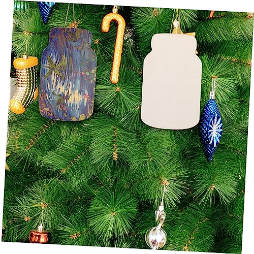 OHPHCALL 24pcs Board Signage Mason jar Wooden Pieces Unfinished Wood DIY Crafts Wooden Pendant Blank Wooden Sign Crafts Wood Ornaments for Crafts OHPHCALL