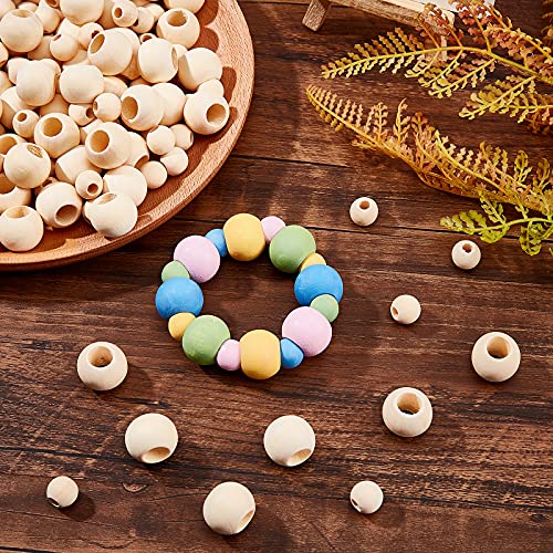 Pandahall 20mm Large Hole Natural Wooden Beads Spacer Big Round