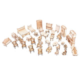 3D Wooden Dollhouse Furniture Puzzle DIY House Room Miniature Furniture Sets Puzzle Gift for Kids,House DIY Accessories and Furniture ROEOLNIL