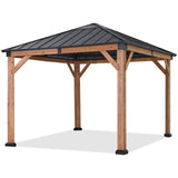 ABCCANOPY Wood Gazebo 11x11 - Outdoor Patio Wooden Gazebo with Hardtop Metal Roof for Garden, Backyard and Deck ABCCANOPY