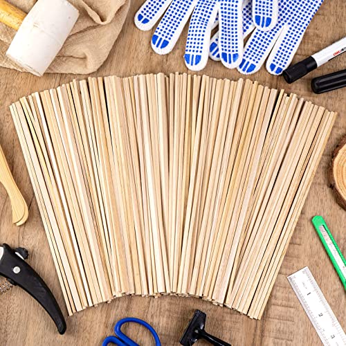250Pcs Balsa Wood Sticks, Square Wooden Dowels 1/8, 4/25, 3/16, 1/4 x 10 Inch, Hardwood Square Dowels Unfinished Wooden Strips for DIY Molding Crafts ZAUGONTW