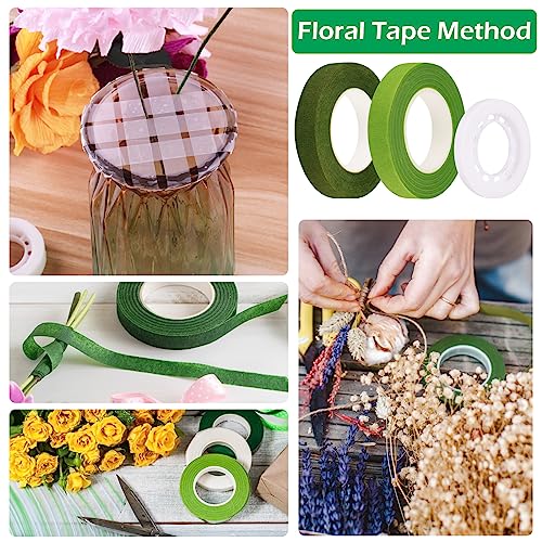 GLAMFIELDS Floral Arrangement Kit with Floral Tape, 26 Gauge Floral Stem Wire, 22 Gauge Floral Wire, Cutter, Boutonniere Flower pin for Bouquet Stem GLAMFIELDS
