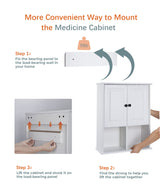 HAIOOU Bathroom Wall Cabinet with Motion Sensor LED Light, Wooden Medicine Cabinet Wall Mounted Cupboard, Over Toilet Storage Cabinet with Buffering HAIOOU