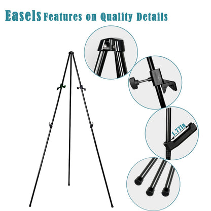 63" Instant Easels Stand for Wedding Sign Posters,Adjustable Metal Easels for Display Painting Canvas,Folding Tripod with Portable Bag by - WoodArtSupply