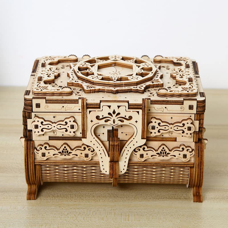 bennama 3D Wooden Puzzles Antique Box - Store Your Jewelry - DIY Gift Box, Brainteaser and Puzzle for Christmas/Birthday,Gifts for Adults and Teens bennama
