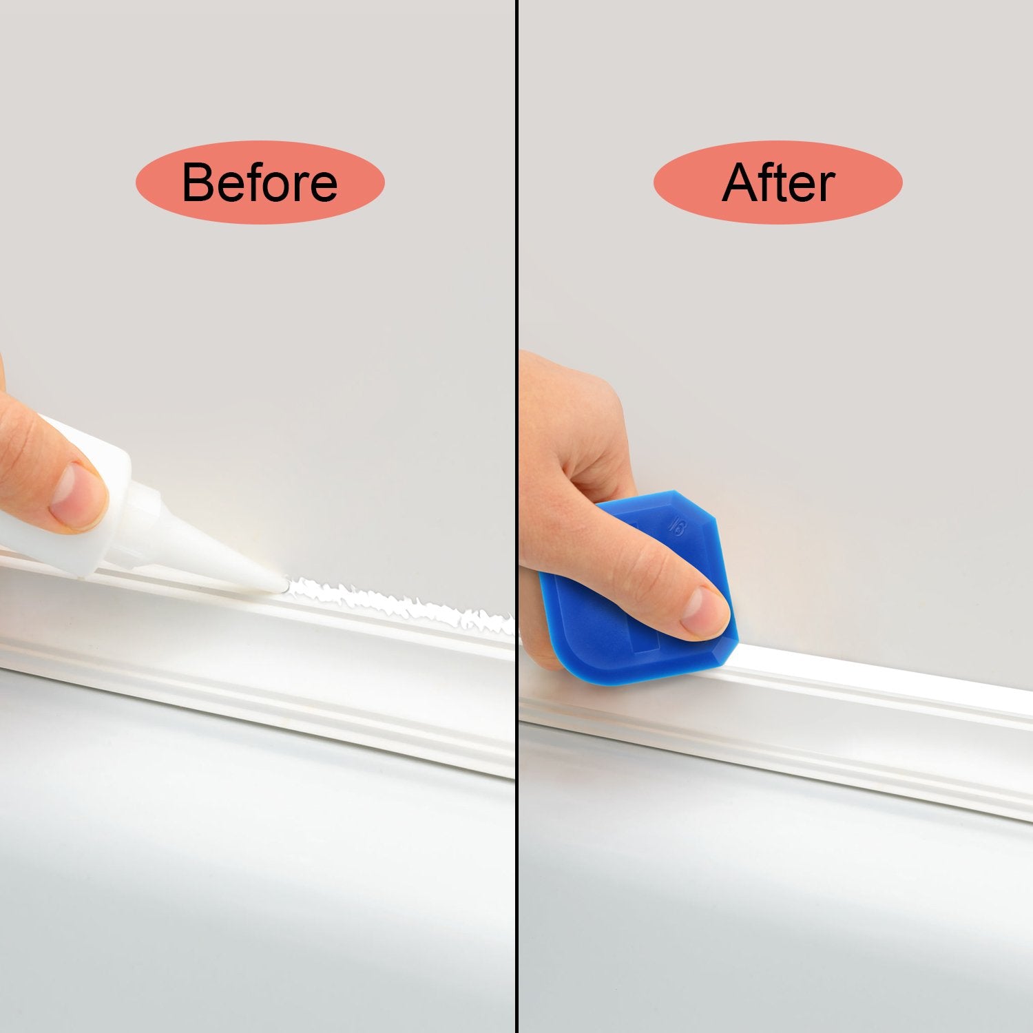 Outus 2 Pieces Caulking Tool Set Silicone Sealant Grout Finishing Tool for Kitchen Bathroom Floor Sealant Sealing (Blue) Outus