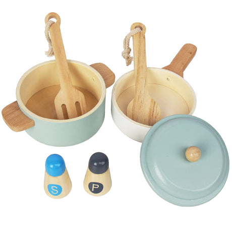 WoodenEdu Premium Toddler Play Kitchen Toys, Wooden Kitchen Utensils, Accessories for Pretend Play Kitchen Set, Montessori Learning Toy, Pretend WoodenEdu