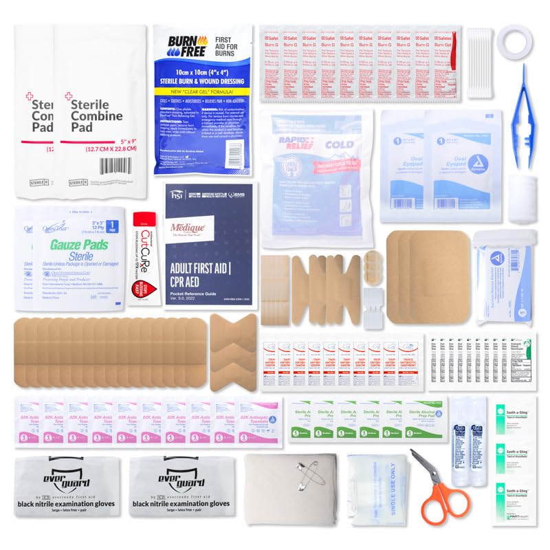MFASCO Vehicle First Aid Kit - Compact Metal Kit - Portable & Mountable - Safety Kit for Commercial Vehicles & Workplace - DOT ANSI OSHA Compliant - MFASCO