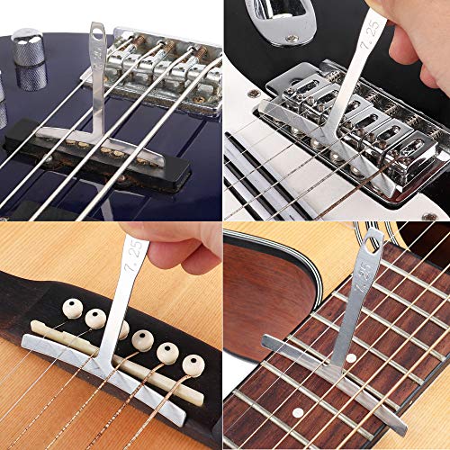 Mr.Power Guitar Bass Luthier Tools Kit Set Includes 9 Understring Radius Gauge, 32 Blades Steel Feeler Gauge, 1 Pin Puller, 1 String Action Gauge - WoodArtSupply