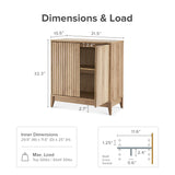 mopio Brooklyn Storage Cabinet, Modern Farmhouse Entryway Accent Cabinet, Buffet Sideboard, Credenza, Wood Modular Cabinet with Doors & Shelf, Fluted mopio