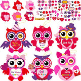 chiazllta 30 PCS Valentine's Day Craft Kits DIY Owl Craft for Kids Valentine's Heart Craft Make Your Own Owl Bulk Set for Home Classroom Game chiazllta