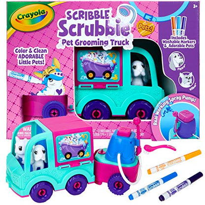 Crayola Scribble Scrubbie Pets Grooming Truck, Toys, Gift for Girls & Boys, Age 3, 4, 5, 6