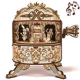 Wood Trick Fairy Theater Happy Birthday Wooden Music Box Kit - w/Fairy Characters - Hand Crank - 3D Wooden Puzzle for Adults and Kids to Build - DIY Wood Trick