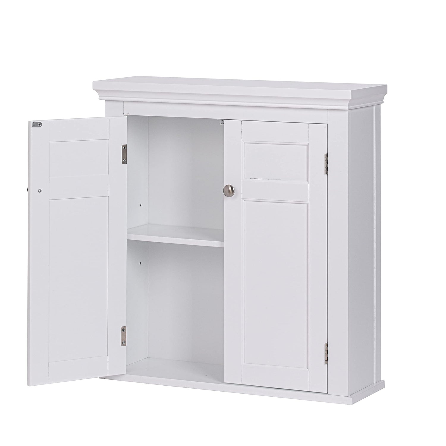 Spirich White Wall-Mounted Bathroom Cabinet with Adjustable Shelves and Doors Spirich