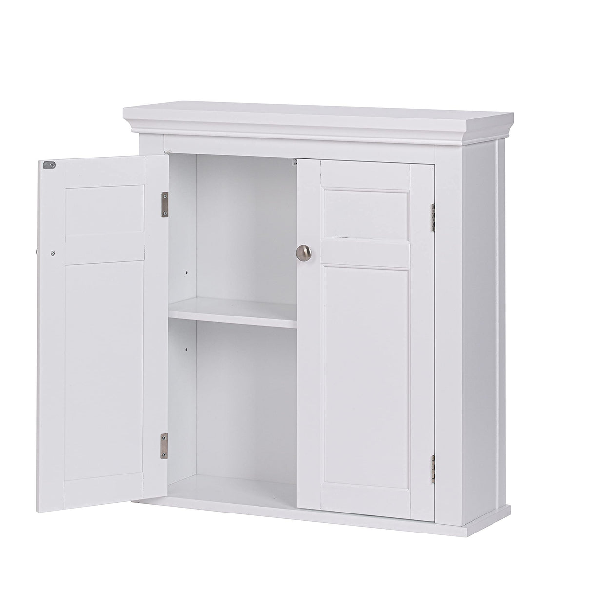 Spirich White Wall-Mounted Bathroom Cabinet with Adjustable Shelves and Doors Spirich