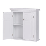 Spirich White Wall-Mounted Bathroom Cabinet with Adjustable Shelves and Doors Spirich