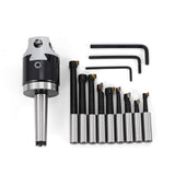 12pcs Precision Boring Head Shank Boring Bar Set F1-12 50mm Boring Head with 9pcs 12mm Boring Bars for CNC Millling Machine Lathe Tool Set HYYKJ-US