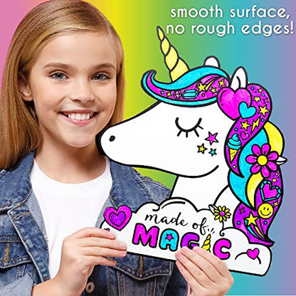 Just My Style Color Your Own Unicorn Wall Art –Customizable Wooden Unicorn Wall Art Decor –Mess Free DIY Unicorn Wall Art Kit – Great Unicorn Theme