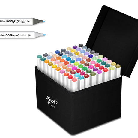 DTXDTech Alcohol Markers 80 Colors Dual Tip Art Markers Set Waterproof Ink Alcohol Coloring Markers Art Marker Pens Drawing Gift for DTXDTech