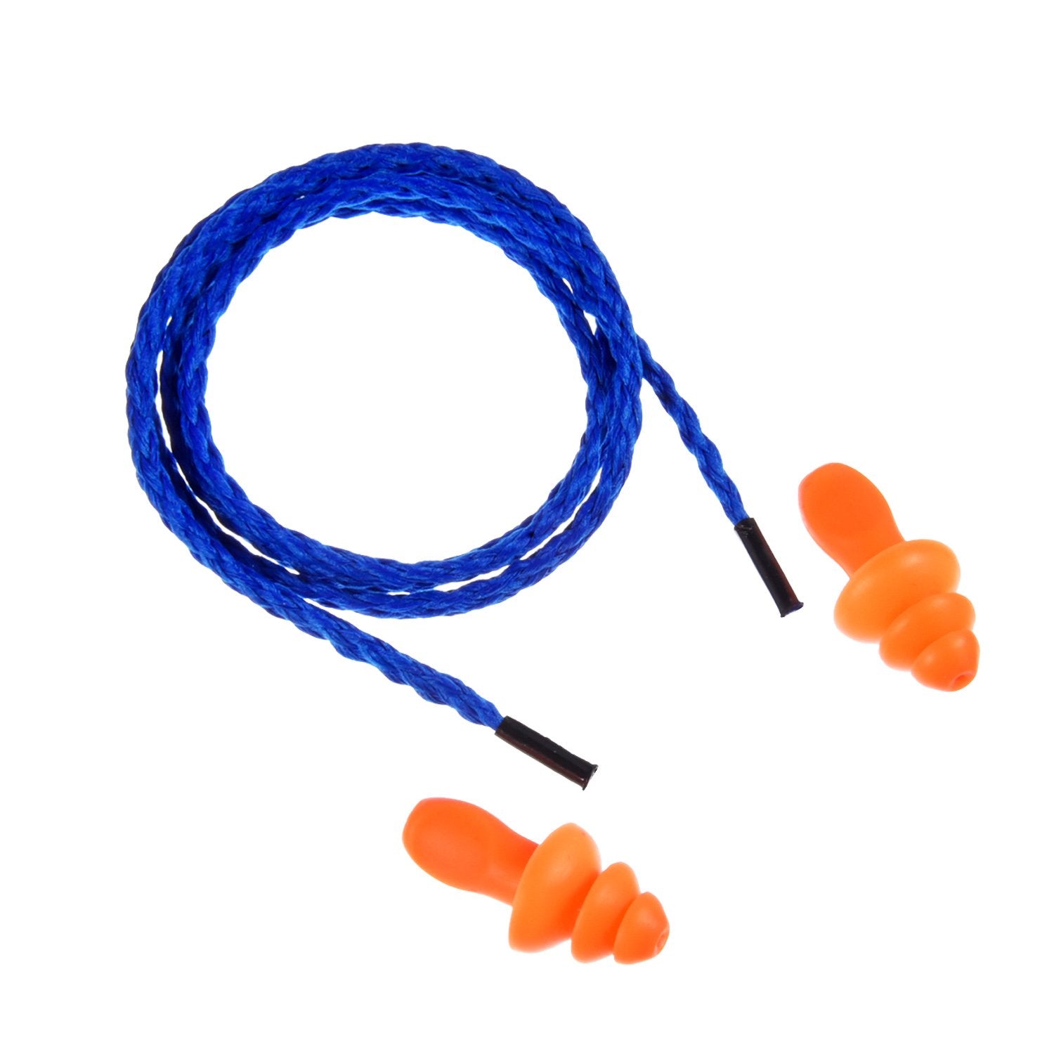 20 Pairs Corded Ear Plugs Reusable Silicone Earplugs with String Banded Ear Plug Sleep Noise Cancelling for Hearing Protection (Blue-Orange) Bememo