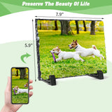 YOUKE OLA 12 Pack Sublimation Slate Blank Rock Stone Photo Rectangular Frame Heat Transfer Plaque Picture Frame with Display Holder for DIY Craft 5.9 YOUKE OLA