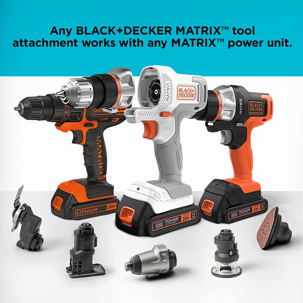 BLACK+DECKER 20V MAX Matrix Cordless Drill/Driver Kit, White (BDCDMT120WC1FF) - WoodArtSupply