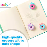 OOLY Magic Bakery Unicorn Donuts, Vanilla-Scented Erasers for Pencils - Set of 3 Donut Erasers for School, Home, or Office - Mix and Match Puzzle Ooly