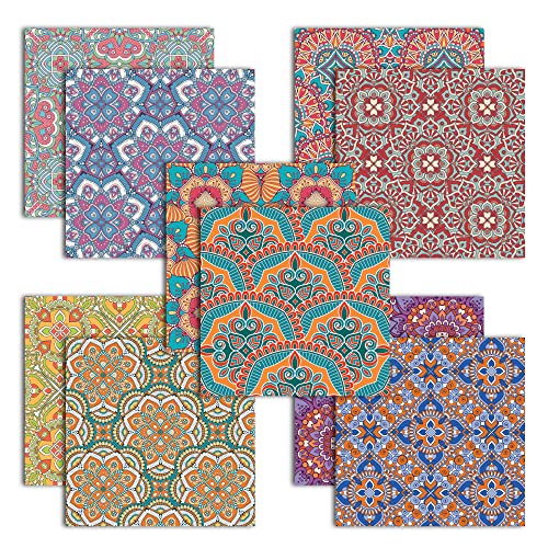 Origami Paper 6x6 Double Sided 50 Sheets 10 Colors origami kit Japanese Chiyo Square Craft Kits Easy Fold Arts Crafts DIY Handwork Beginner Bohemia Mifuner