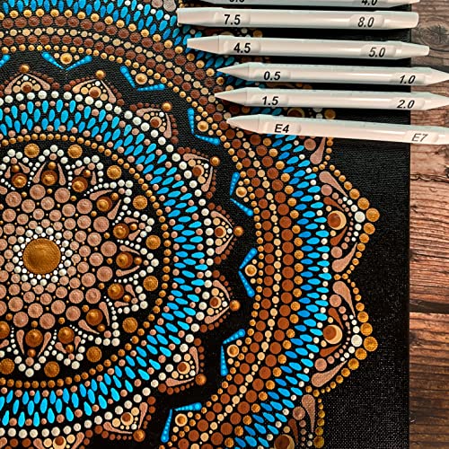 Dotting Tools for Painting Mandalas - Happy Dotting Company -  16pc Double Ended Super Set for Mandala dot Art - Includes Stylus - Unique  Ellipse Tool - for Painting Rocks DIY Stone Craft and Canvas